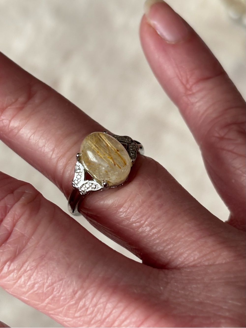 Gold Rutilated Quartz Ring - Picture 5 of 6
